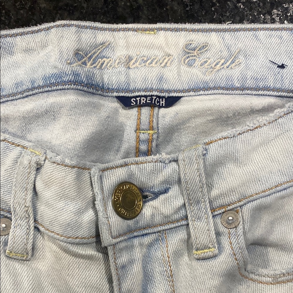 American Eagle Outfitters Women's Light Blue Skinny Jeans skinny stretch